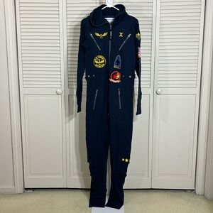 One Piece Jumpsuit Women's Flight Long Sleeve Feel Need Sleep Plane Cruise Small